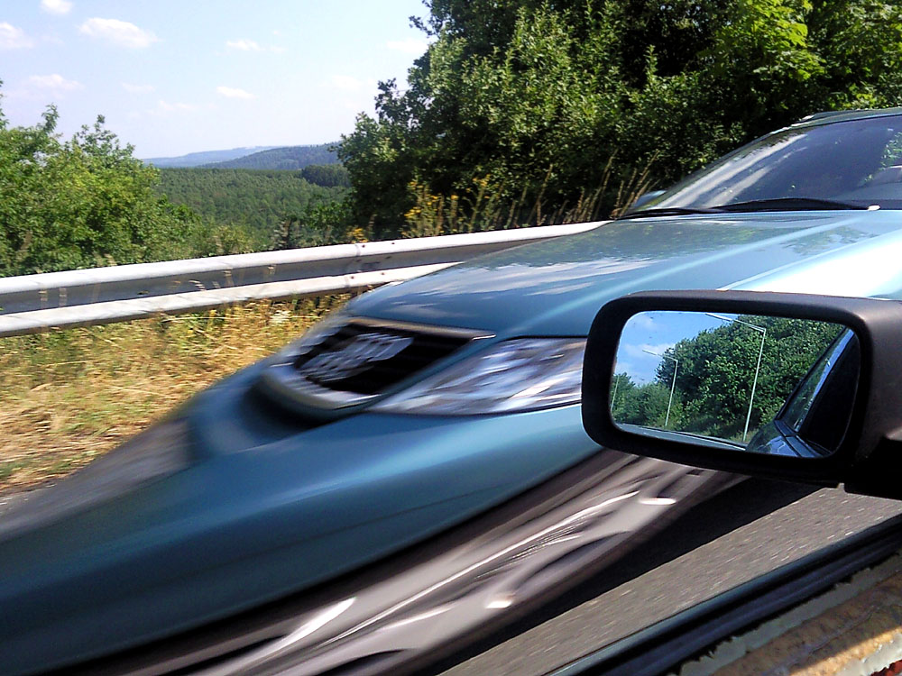 Rolling-shutter skew on a moving vehicle